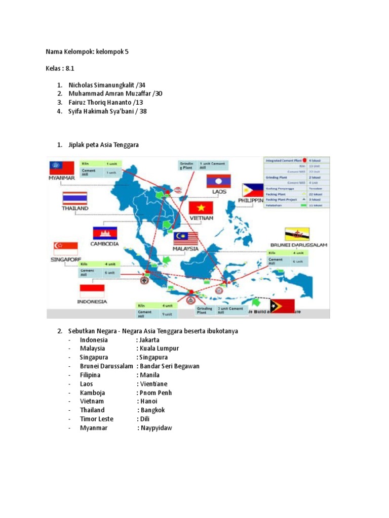 Peta Negara Asean Dan Ibukotanya
