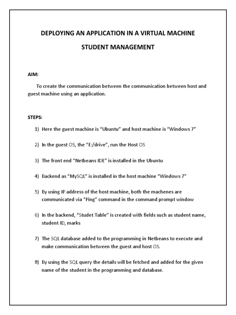Deploying An Application in A Virtual Machine Student Management | PDF