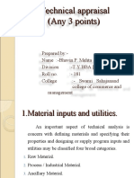 Technical Appraisal (Any 3 Points)