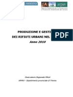 Produzione e Gestione Dei Rifiuti Urbani Nel Veneto 2010