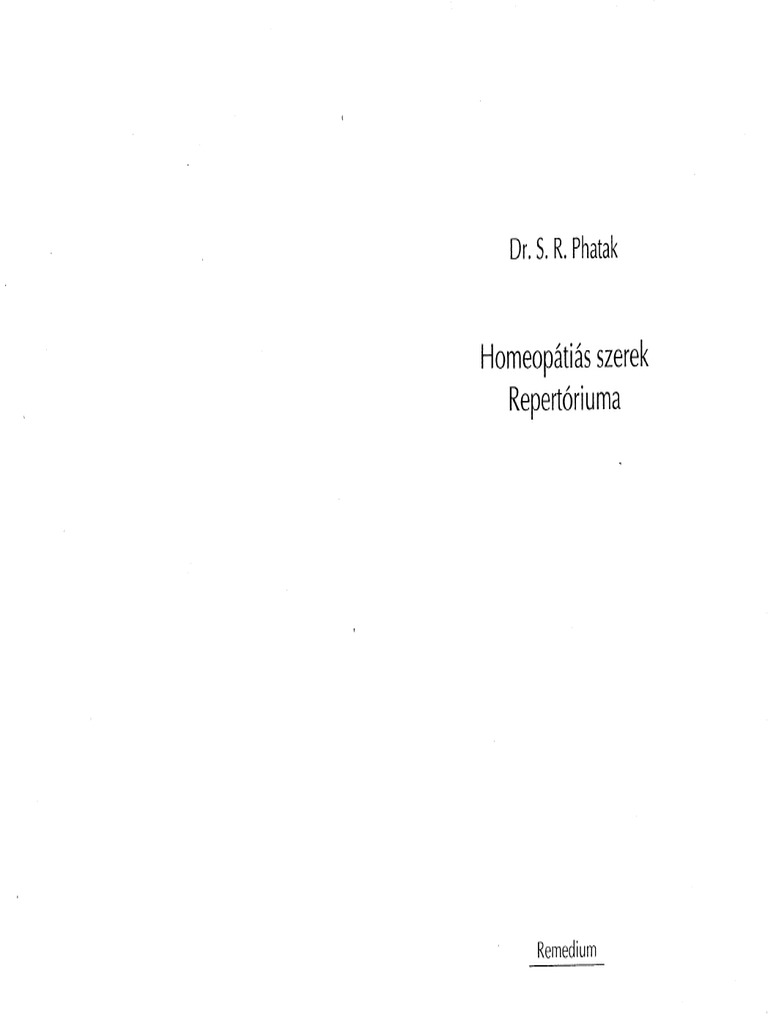 Homeopatias Szerek Repert Riuma Homeop Tias Gyogyszertan Dr. S. R ...