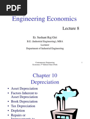Engineering Economics Lecture 8 Pdf Depreciation Expense