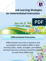Teaching and Learning Strategies For Differentiated Instruction