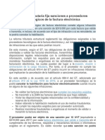 Sanciones a proveedores de factura electrónica por infracciones tributarias