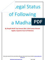 Legal Status of following a Madhab