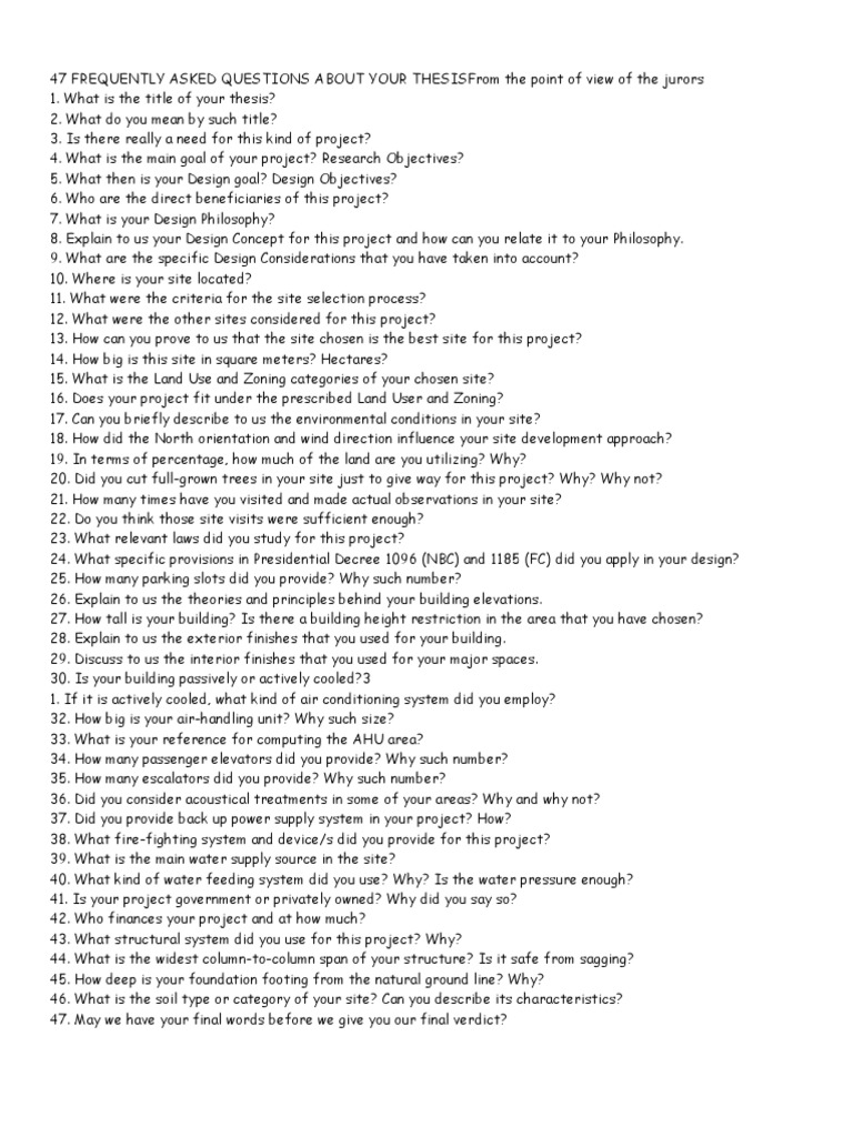 47 Frequently Asked Questions About Your Thesis | Epistemology | Cognition