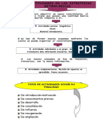 Las Actividades en Las Estrategias Metodológicas