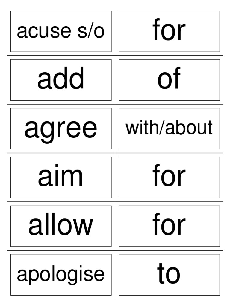 FlashCards Verb DependantPreposition | PDF | Violence