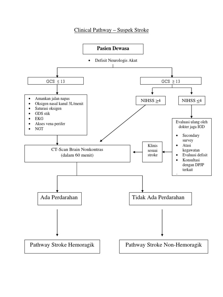 Pathway Tatalaksana Stroke Iskemik dan Hemoragik | PDF
