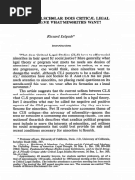 How Critical Legal Studies Falls Short for Minorities