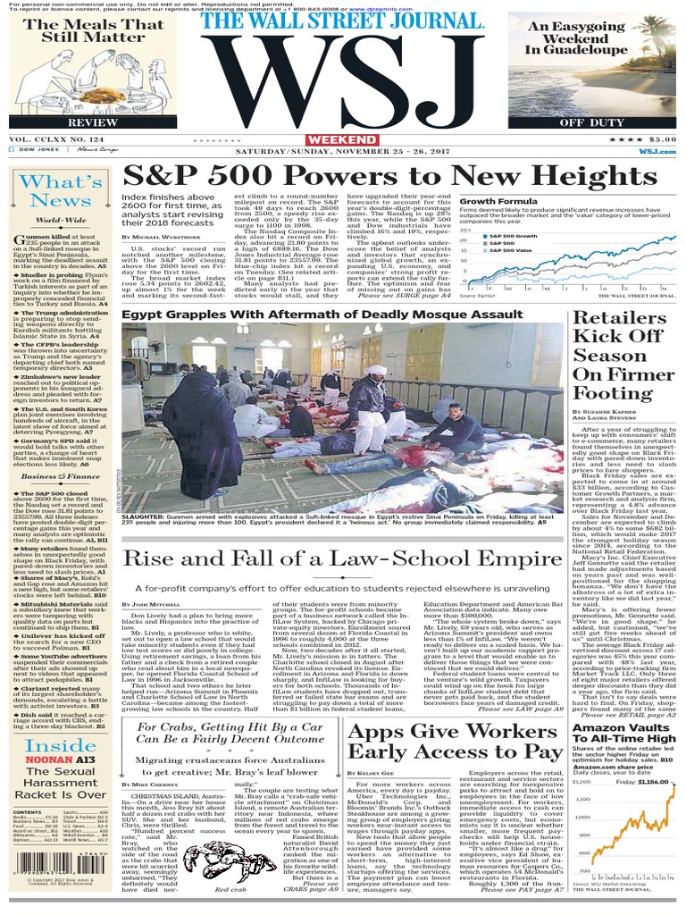 Wallstreetjournal20171125thewallstreetjournal Sp 500