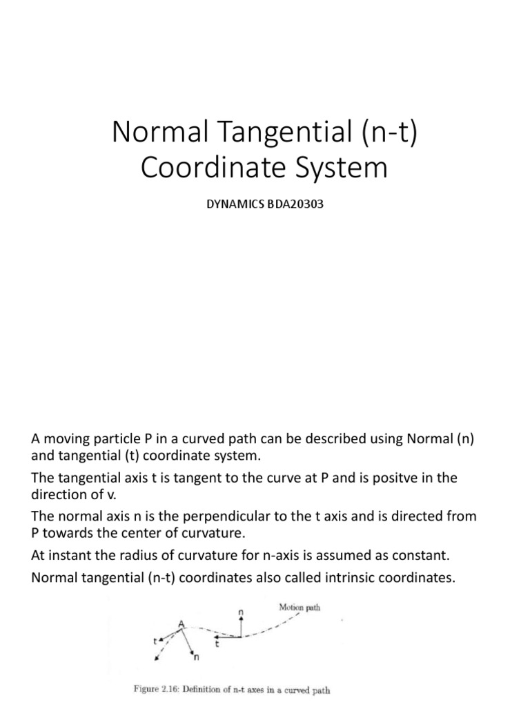 Normal Tangential Slide | PDF | Curvature | Rotation Around A Fixed Axis