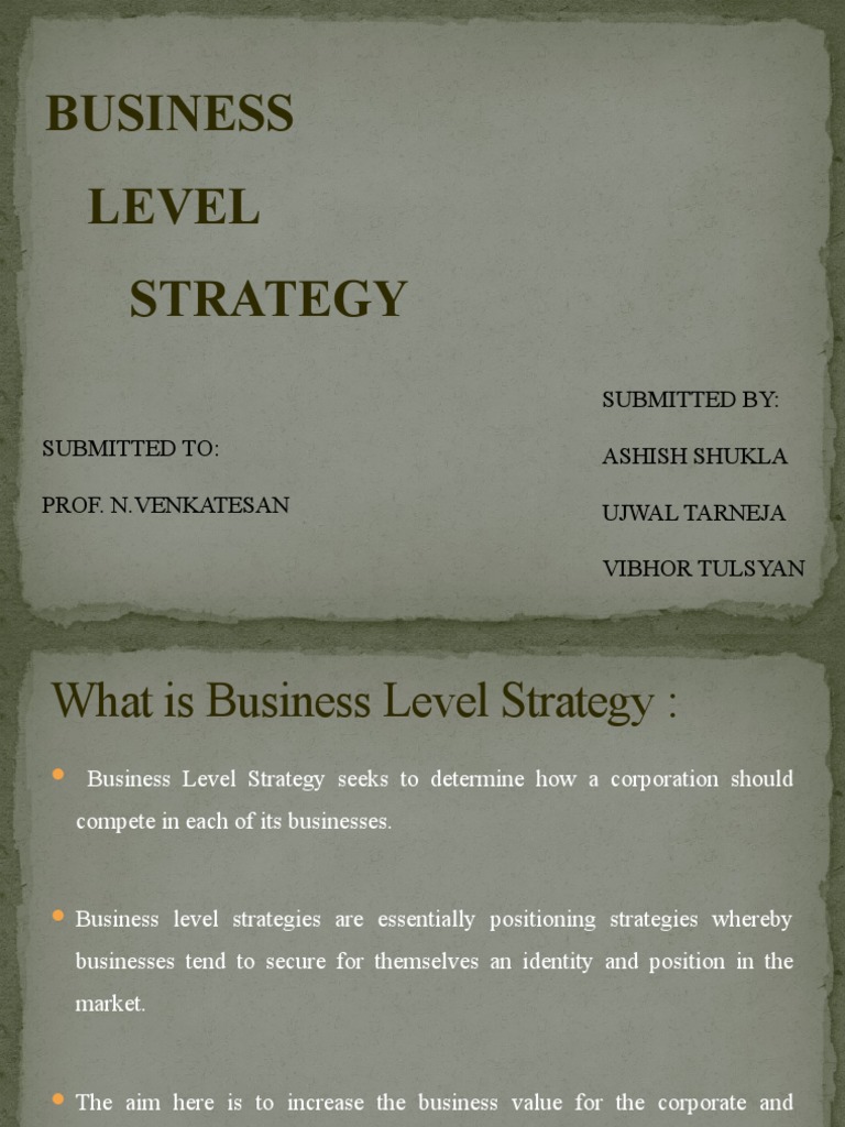 Business Level Strategy Overview | PDF
