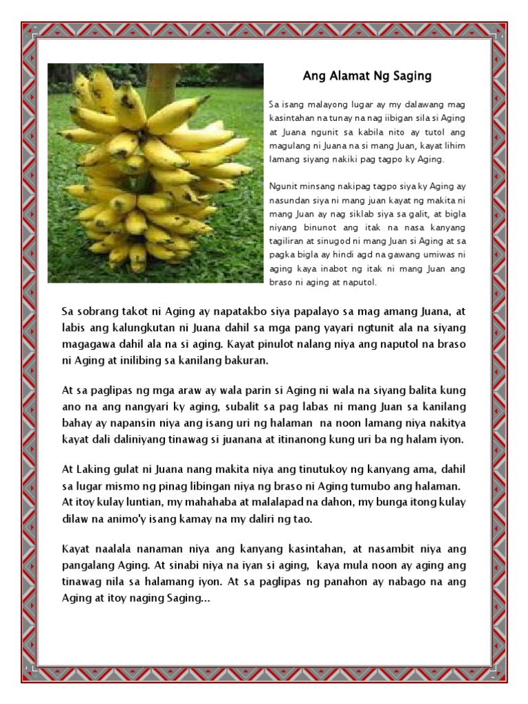 Ang Alamat Ng Saging