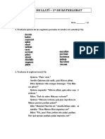 Examen de Recuperación de Latín - 1º Bachill.