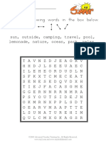 Word Search Summer PDF