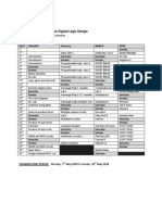 CS2420 - Introduction To Digital Logic Design: 2017/18 Tentative Lecture Schedule