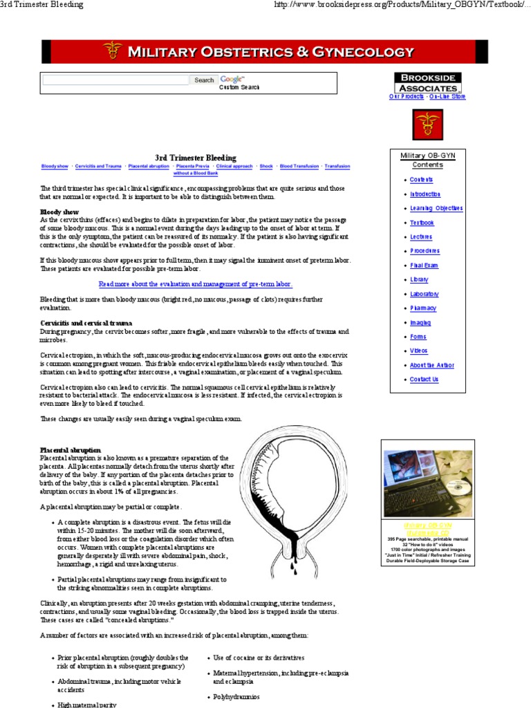 Evaluation and Management of Common Causes of 3rd Trimester Bleeding