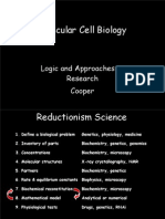 Molecular Cell Biology: Logic and Approaches To Research Cooper
