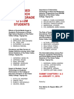 Proposed Research Titles of Grade 12 Stem Students