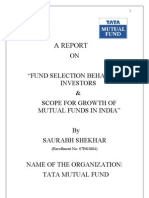 Fund Selection Behavior and Scope of Mutual Funds in India