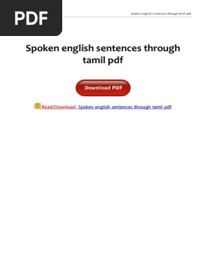 Learn to speak tamil in 30 days pdf free. download full