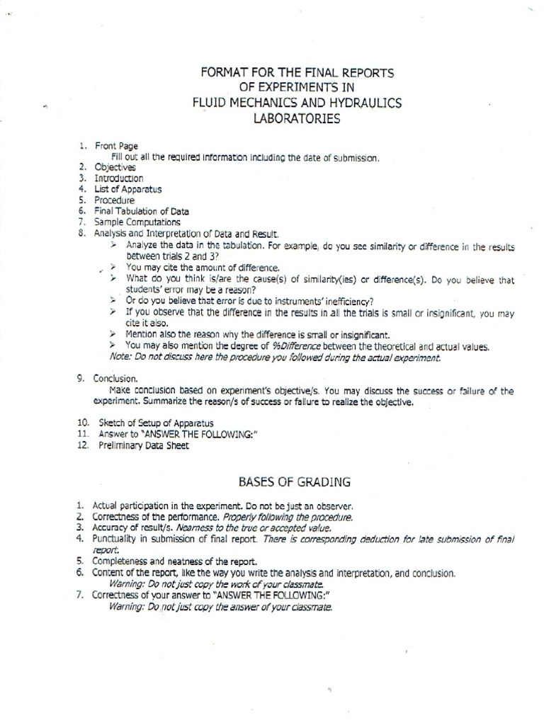 Hydraulics Laboratory Manual 2014 Edition (German B. Barlis, DT) PDF