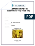 Electrorrefinacion y Electrodeposicion Del Oro2