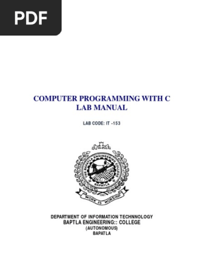 C Lab Manual | PDF | C (Programming Language) | Matrix