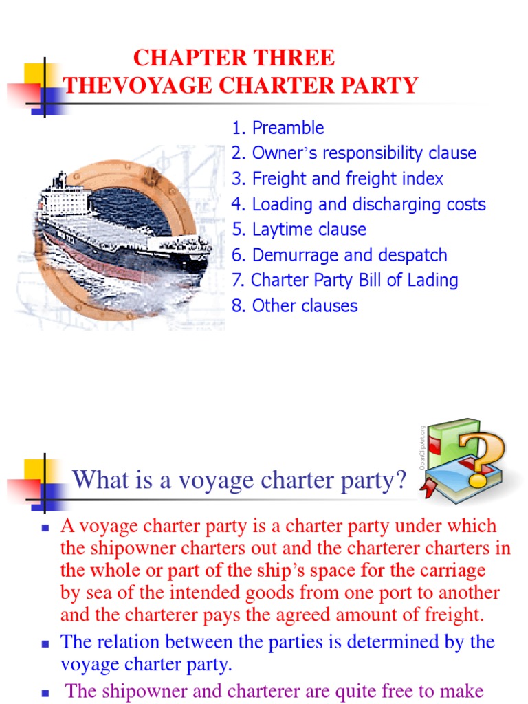 Voyage Charter Party Overview and Clauses | PDF | Option (Finance ...