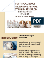 Slide Presentation of Bioethical Issues Concerning Animal Testing in Research