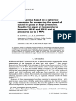 An Apparatus Based On A Spherical Resonator For Measuring The Speed of Sound in Gases at High Pressures - Results For Argon at Temperatures Between 255 K and 300 K and at Pressures Up To 7 MPa