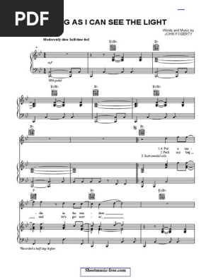 Long As I Can See The Light Sheet Music Creedence Clearwater