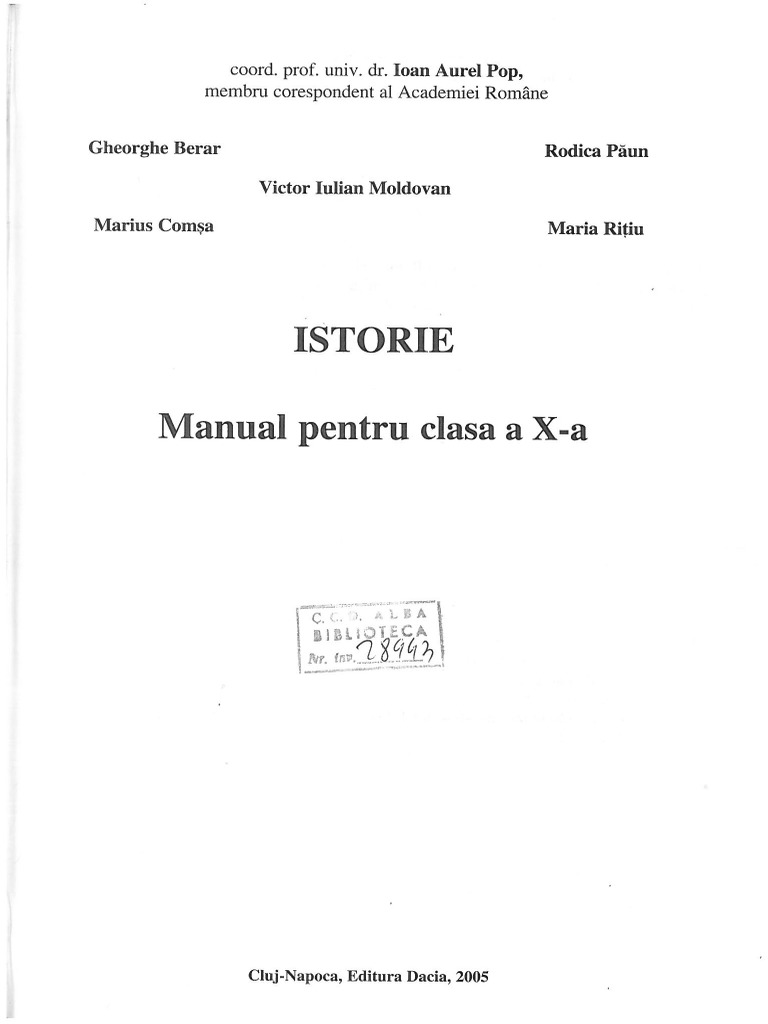 istorie clasa 10 pdf