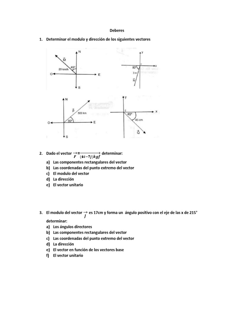 Deber Vectores | PDF