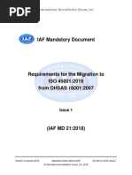 IAF MD 21 Migrationto ISO 45001 2018