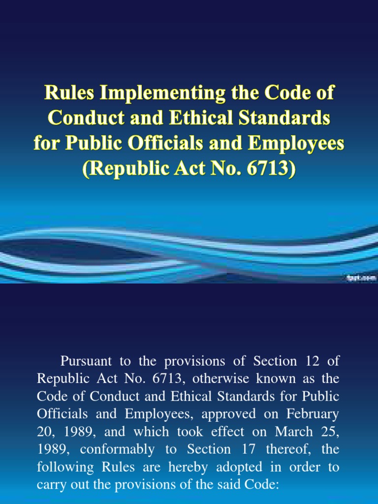 RA 6713 Transparency (Behavior) Public Administration