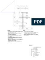 All About Analytical Procedures! Complete The Crossword Below