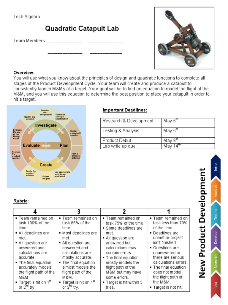 Quadratic Catapult PDF Quadratic Equation Equations