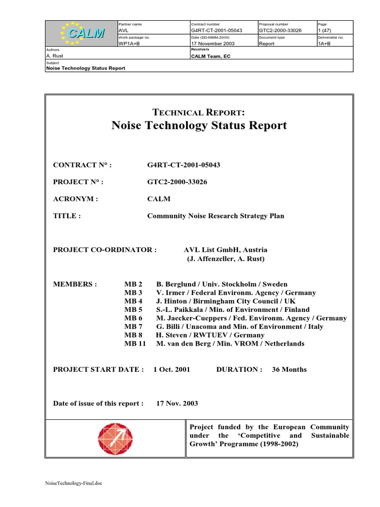 Community Noise Research Strategy | PDF | Tire | Porosity