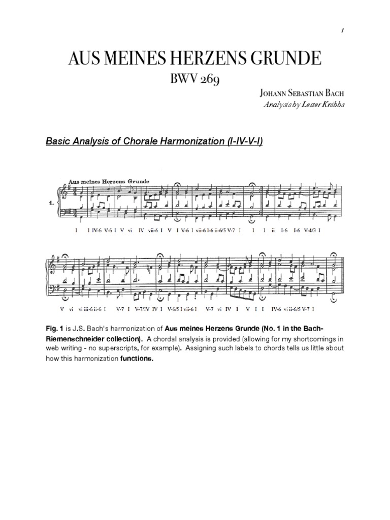 Analysis of Bach's BWV 269 Chorale | PDF | Chord (Music) | Harmony