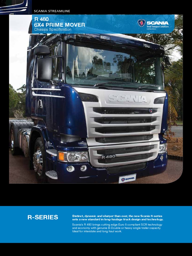 Scania R480 6x4 Specifications Overview | PDF | Trailer (Vehicle) | Engines
