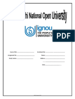 Ignou Assignment Front Page 