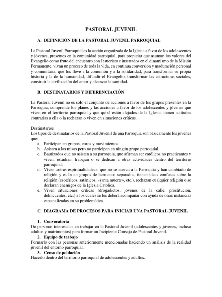 Pastoral Juvenil | PDF | Iglesia Católica | Santo