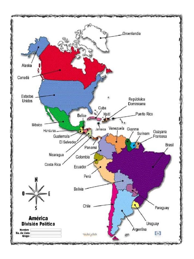 Division Politica de America