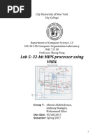 32-Bit Mips Processor Lab Report