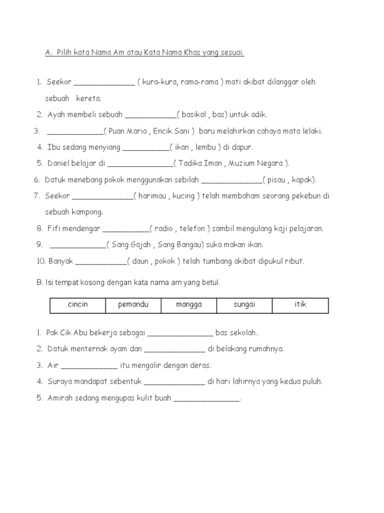 Kata Nama Am Dan Khas  PDF