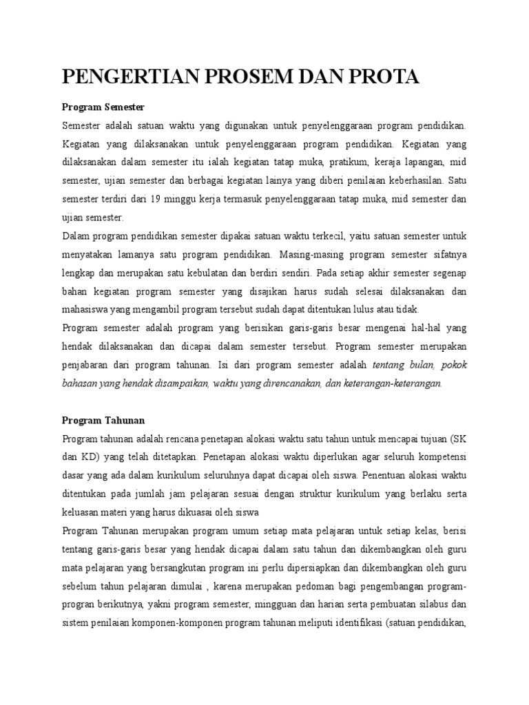 Pengertian Prosem Dan PDF | PDF