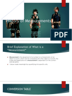 History of Measurements: Group 3