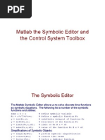 Matlab and The Control System Toolbox